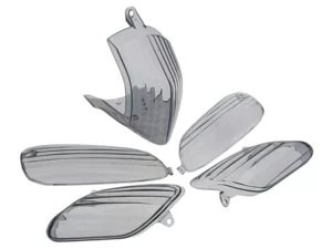 Posūkių stikliukų komplektas STR8 (4 vnt.) + galinis žibintas Aprilia SR 50 Factory, juodas