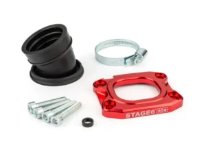 Įsiurbimo kolektorius Stage6 360° AM6 / Derbi raudonas, skirtas PWK 30–34 mm karbiuratoriams