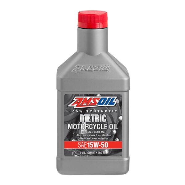 AMSOIL 15W50 100% Synthetic Metric Motorcycle Oil 946ml