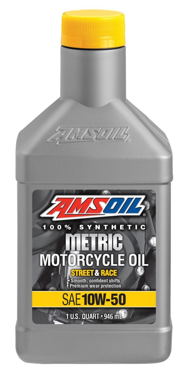 AMSOIL 10W50 100% Synthetic Metric Motorcycle Oil 946ml