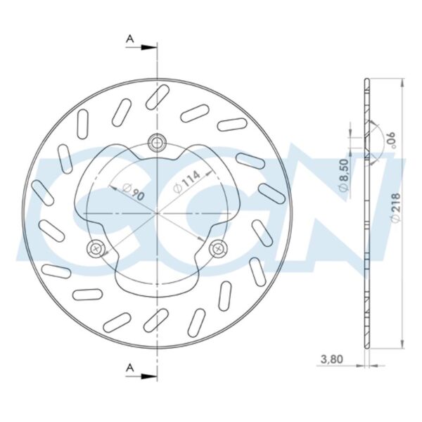 PRIEKINIS STABDŽIŲ DISKAS NG DERBI SENDA R 1997–2003 Ø218