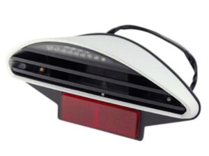 BCD NITRO/AEROX RX galinis LED žibintas motoroleriui/mopedui, baltas, patvirtintas keliui, juodos mentelės