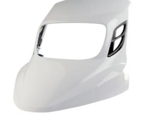 BCD priekinis motorolerio plastikas Booster/BW’s nuo 2004, baltas, naujas dizainas (su oro įsiurbimu)