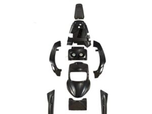 BCD juodas motorolerio plastikų komplektas (Pack V1) Booster / BW’s (nuo 2004 m.) – 8 dalys