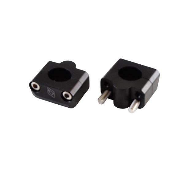 Doppler juodas aliuminis 50cc/motociklo vairo adapteris 28,6 mm (Cross/Enduro) (2 vnt.)