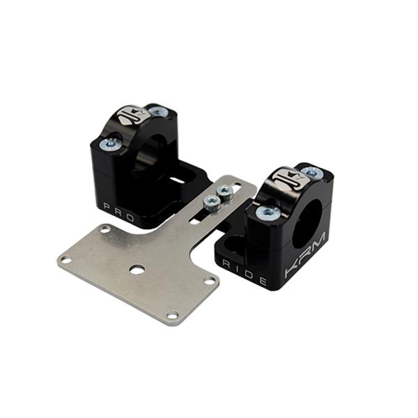 KRM Pro Ride juodas aliuminis 50cc/motociklo vairo adapteris / stiprikliai 28,6 mm