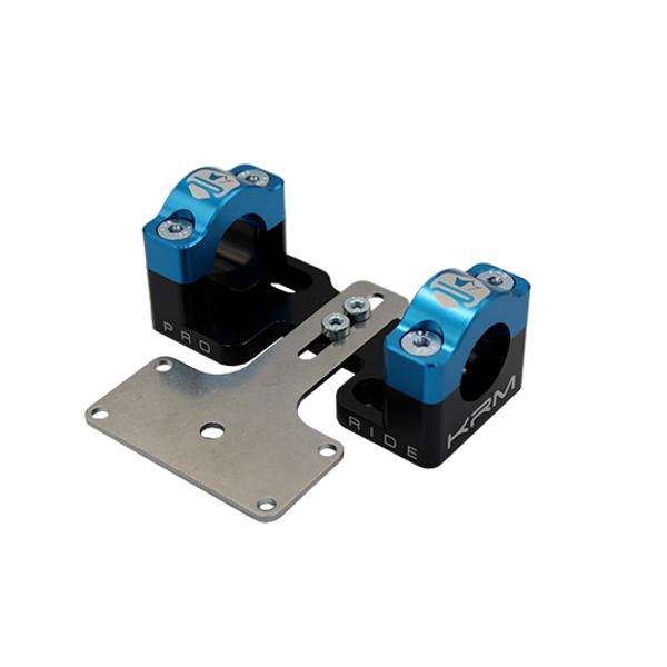 KRM Pro Ride juodas/mėlynas aliuminis 50cc/motociklo vairo adapteris / stiprikliai 28,6 mm