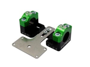 KRM Pro Ride juodas/žalias aliuminis 50cc/motociklo vairo adapteris / stiprikliai 28,6 mm