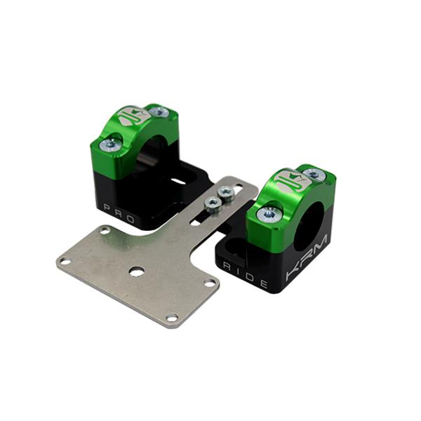KRM Pro Ride juodas/žalias aliuminis 50cc/motociklo vairo adapteris / stiprikliai 28,6 mm