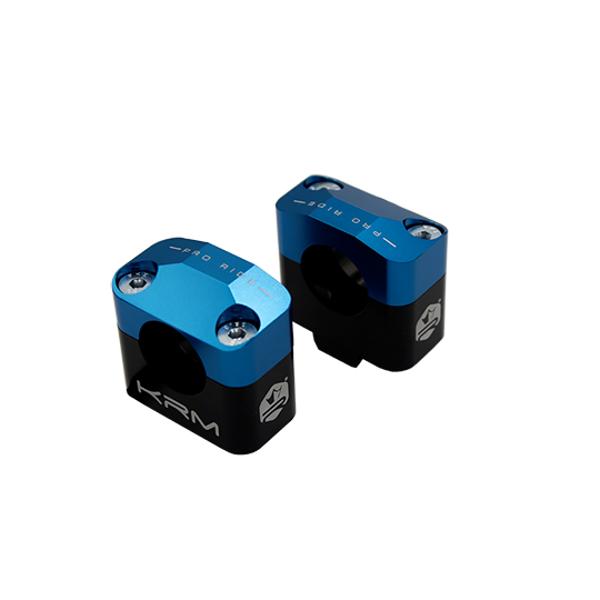 KRM Pro Ride juodas/mėlynas aliuminis 50cc/motociklo vairo adapteris 28,6 mm (2 vnt.)