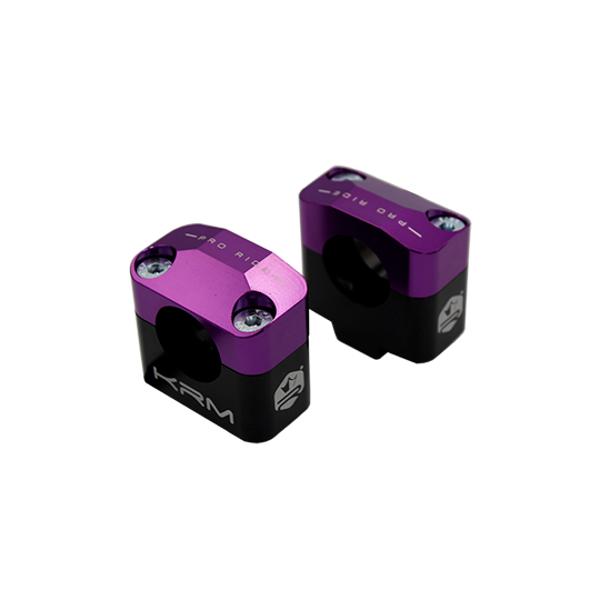 KRM Pro Ride juodas/violetinis aliuminis 50cc/motociklo vairo adapteris 28,6 mm (2 vnt.)
