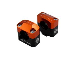 KRM Pro Ride juodas/oranžinis aliuminis 50cc/motociklo vairo adapteris 28,6 mm (2 vnt.)
