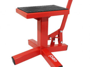 Motociklo pakėlimo stovas (dirt bike) – P2R – su kojine pedale – raudonas, plieninis