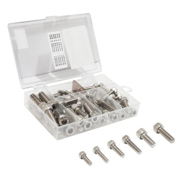 Varžtai – M5 × 15 / 20 mm + M6 × 20 / 25 mm + M8 × 20 / 25 mm (60 vnt. rinkinys dėžutėje)