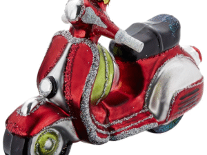 Kalėdinė eglutės dekoracija su „Scooter“ motyvu, raudona