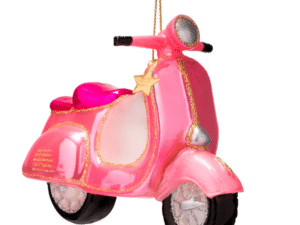 Kalėdų eglutės puošmena VONDELS su "Scooter" motyvu rožinė