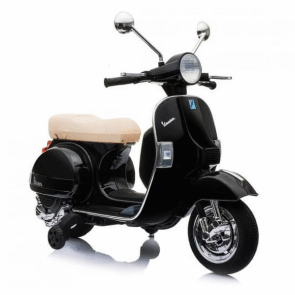 Vaikiškas motoroleris Vespa PX elektrinis 12V, juodas