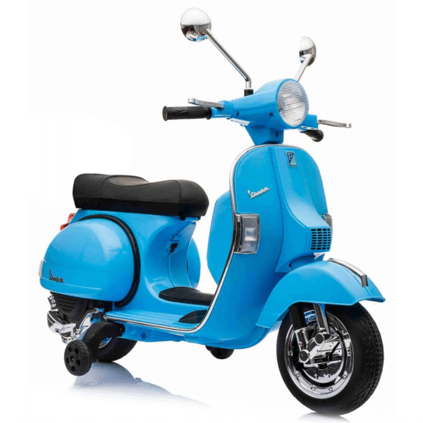 Vaikiškas motoroleris Vespa PX elektrinis 12V, mėlynas