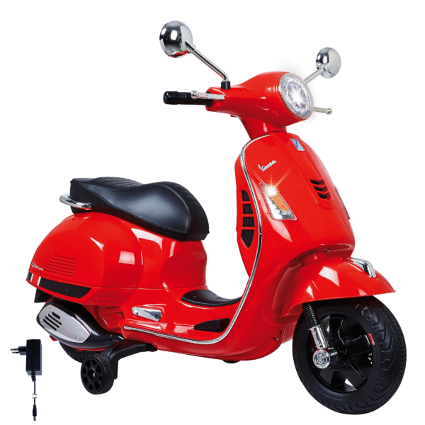 Vaikiškas motoroleris Vespa GTS elektrinis 12V Li-Ion, raudonas