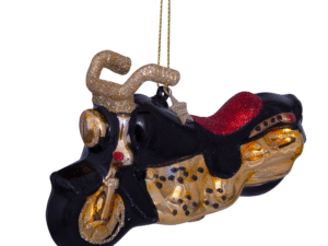 Kalėdinės eglutės dekoracija VONDELS su motociklo motyvu, juoda / auksinė