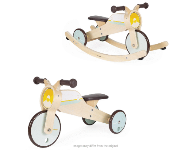 Vaikiškas supamas motoroleris **JANOD / Laufrad 2 viename, šviesiai ruda/balta**