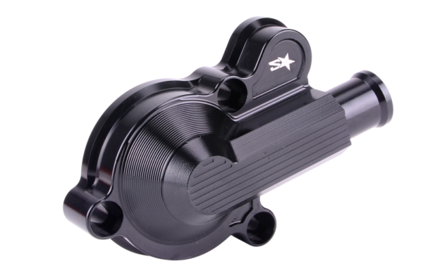 2WIN didelio pralaidumo aušinimo pompos dangtelis (juodas) Derbi Euro 3 / 4 varikliui