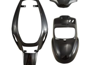 PLASTIKŲ KOMPLEKTAS MOTOROLERIUI TUN'R ORIGINALAUS TIPO BOOSTER/BW'S 2004→ DAŽYTAS JUODAS – 4 DALYS