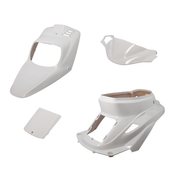 PLASTIKŲ KOMPLEKTAS MOTOROLERIUI TUN'R ORIGINALAUS TIPO BOOSTER SPIRIT/BW'S →2003 DAŽYTAS BALTAS – 4 DALYS