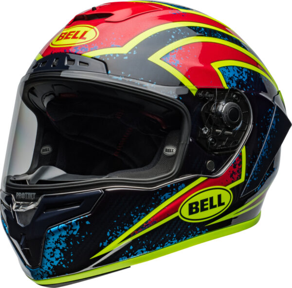 BELL Race Star DLX Flex Šalmas - Xenon Gloss Blue/Retina