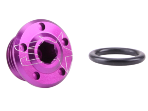 2WIN CNC alyvos įpylimo dangtelis violetinis Derbi varikliui.