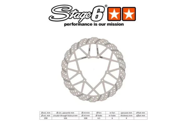 Priekinis stabdžių diskas Stage6 290 mm HM Derapage 50