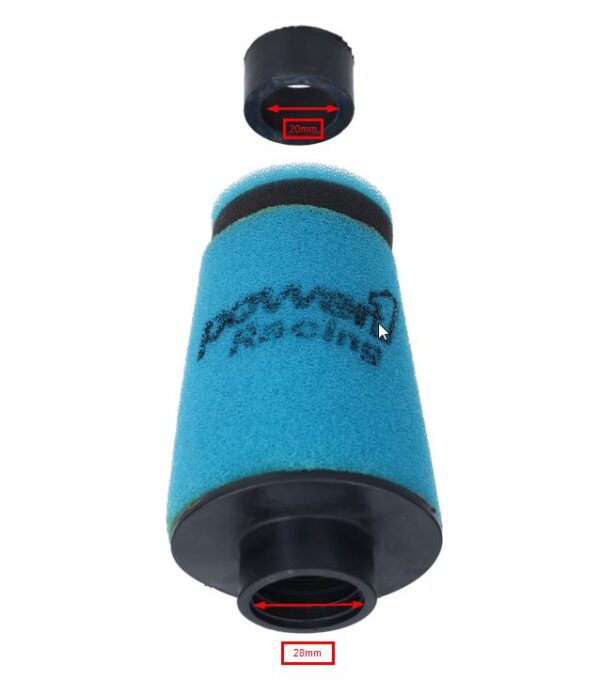 Power1 tiesus universalus sportinis oro filtras 20–28 mm, poroloninis P1
