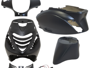 Power1 SP Sport plastiko komplektas su LED lempa matinė juoda, 6 dalių, Piaggio Zip 100/125, Zip 2000