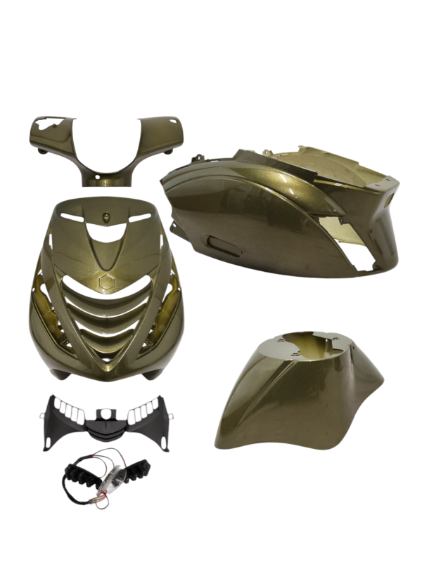 Power1 SP Sport plastiko komplektas su LED lempomis žalia, 6 dalių, Piaggio Zip 100/125, Zip 2000