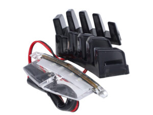 Power1 viršutinės priekinės apdailos LED komplektas E-Mark (grotelės) Smoke → Clear, 3 dalių, Piaggio Zip SP, Zip 2000
