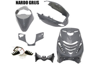 Power1 SP Sport plastiko komplektas su LED lempa Nardo Grey Gloss, 6 dalių, Piaggio Zip 100/125, Zip 2000
