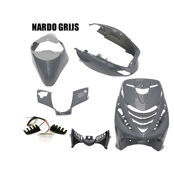 Power1 SP Sport plastiko komplektas su LED lempa Nardo Grey Gloss, 6 dalių, Piaggio Zip 100/125, Zip 2000