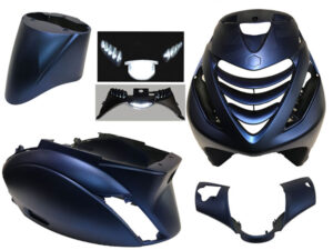 Power1 SP Sport matinės mėlynos spalvos plastiko komplektas su LED, 6 dalių, Piaggio Zip 100/125, Zip 2000